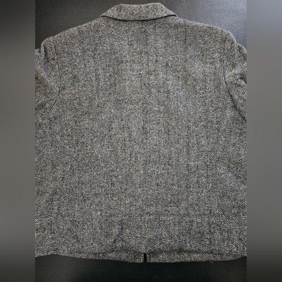 Vintage - Wool Allen Solly Black Herringbone Zip Jacket - Size 18W - Picture 6 of 7